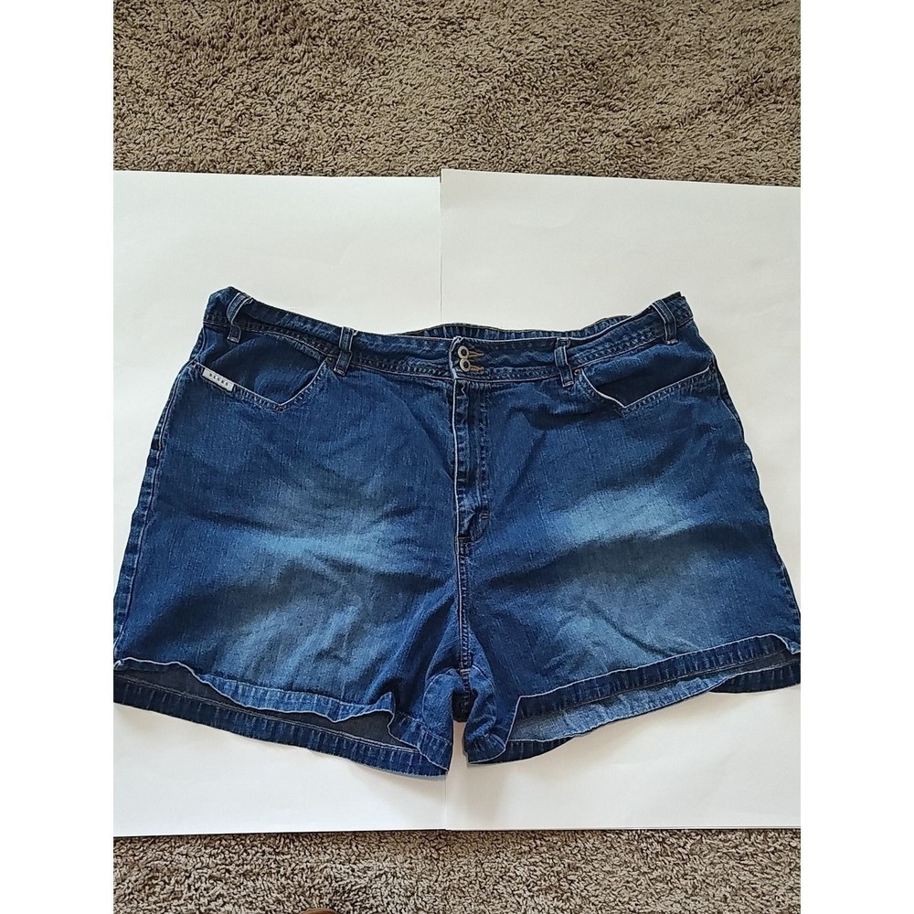 Carolina Blues Women 22W Shorts Denim Blue Dark Wash Chino Cotton Vintage